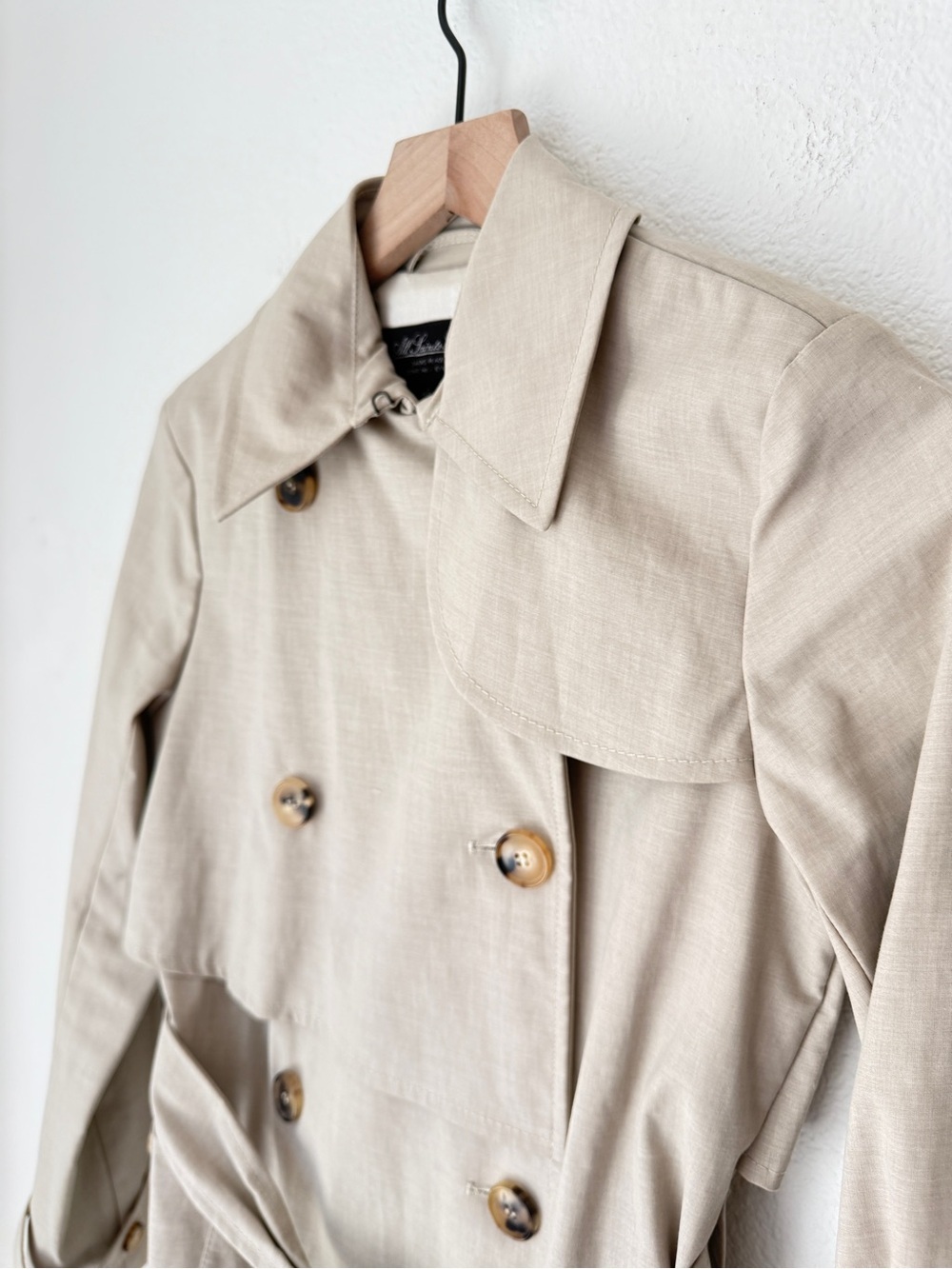 All Saints Light Beige Double-Breasted Trench Coat with Belt - UK 8 / US 4 - Picture 8 of 11